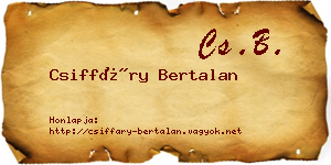 Csiffáry Bertalan névjegykártya