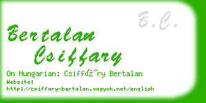 bertalan csiffary business card